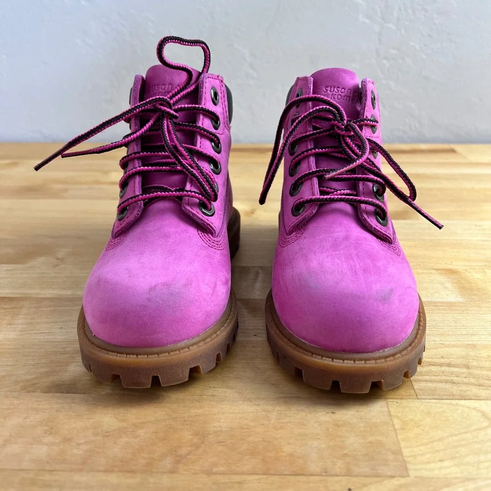 Timberland Pink Susan G Komen Waterproof High Top Boots Kids Toddler US 9‎